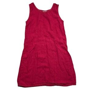 VTG Tom Tom California Linen Red Dress Made In USA Size Small